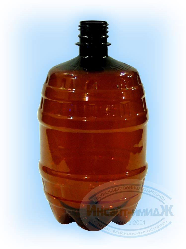 ПЭТ бутылка 0,5 литра, бочонок, коричневая. Горло 28 мм PCO1810. Цена за бутылку 7,67.