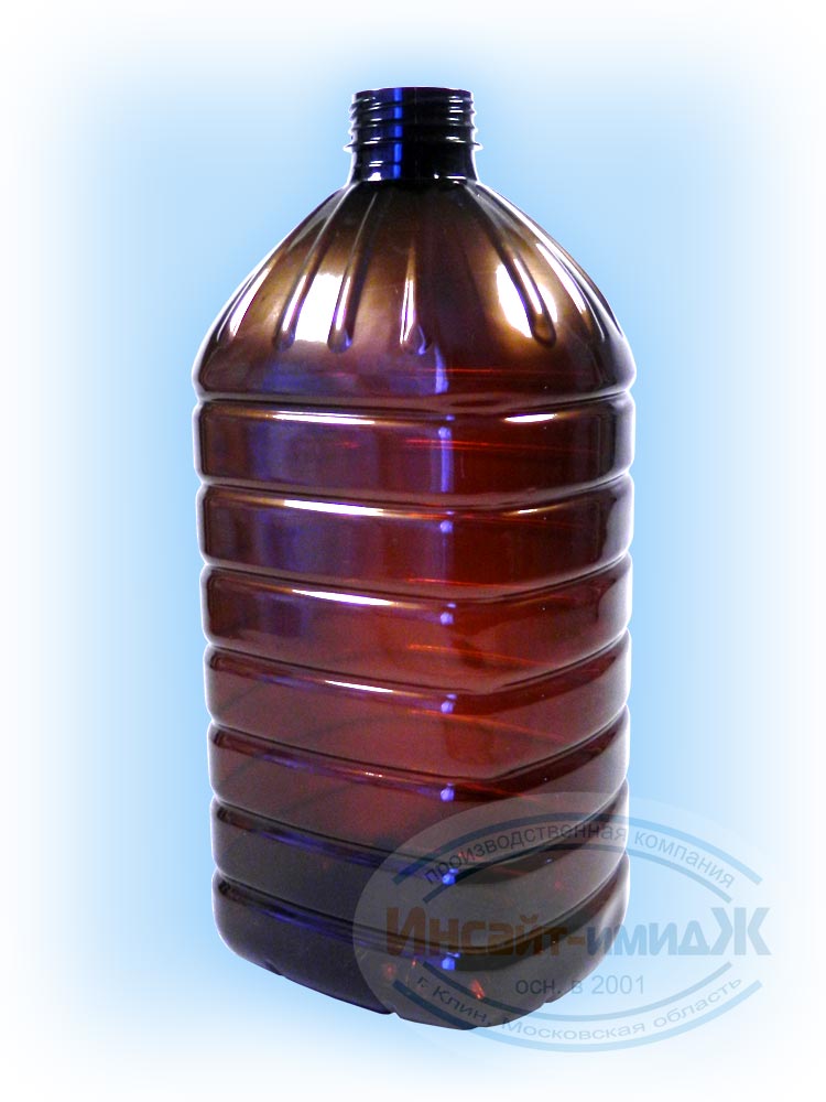 ПЭТ бутылка 5 литров, коричневая. Горло 48 мм 3-START. Цена за бутылку 22,15